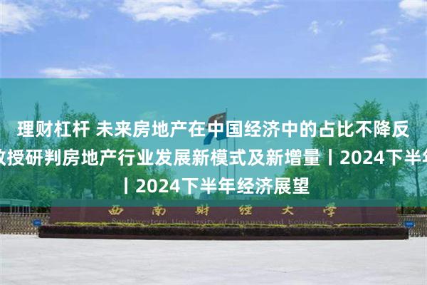 理财杠杆 未来房地产在中国经济中的占比不降反增？刘俏教授研判房地产行业发展新模式及新增量丨2024下半年经济展望