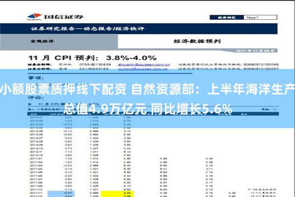 小额股票质押线下配资 自然资源部：上半年海洋生产总值4.9万亿元 同比增长5.6%