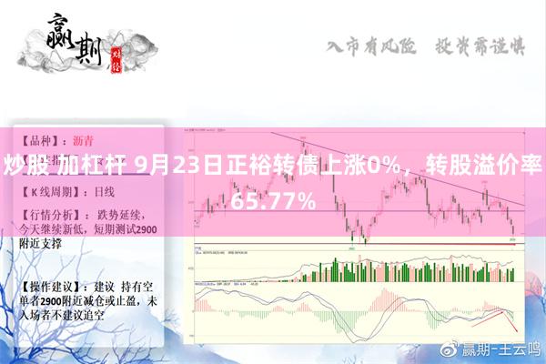 炒股 加杠杆 9月23日正裕转债上涨0%，转股溢价率65.77%