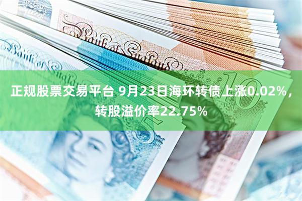 正规股票交易平台 9月23日海环转债上涨0.02%，转股溢价率22.75%