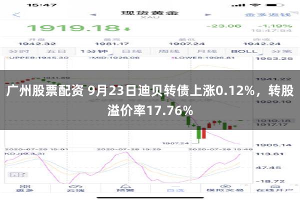 广州股票配资 9月23日迪贝转债上涨0.12%，转股溢价率17.76%