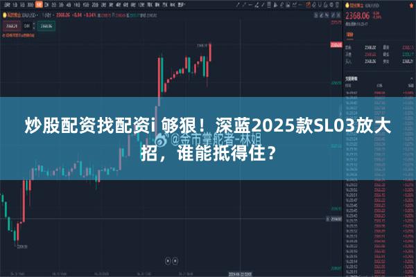 炒股配资找配资i 够狠！深蓝2025款SL03放大招，谁能抵得住？