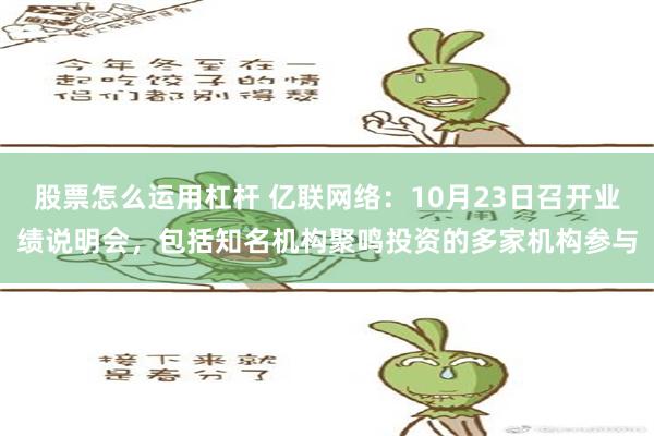 股票怎么运用杠杆 亿联网络：10月23日召开业绩说明会，包括知名机构聚鸣投资的多家机构参与